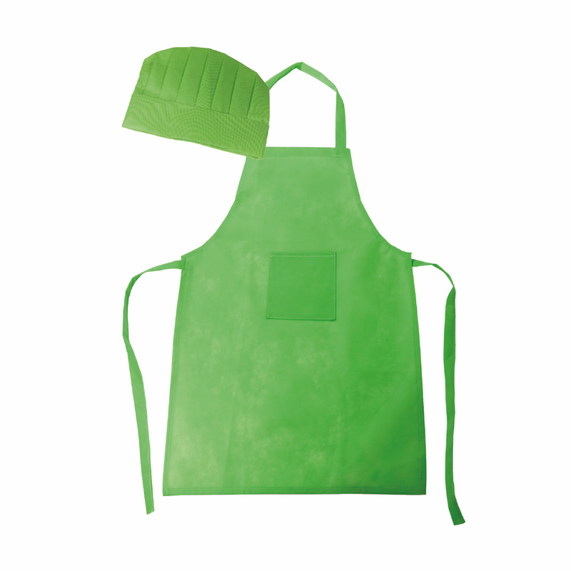 Tablier et toque de cuisinier publicitaire Vert clair
